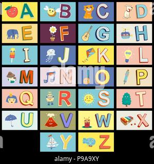 Vector Illustration Cartoon Kids Alphabet Stock Vector