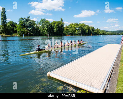 Rowing, Racing, Regatta, Henley-on-Thames, Oxfordshire, England, UK, GB. Stock Photo