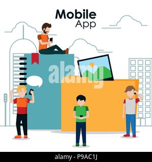 Mobile app technology Stock Vector