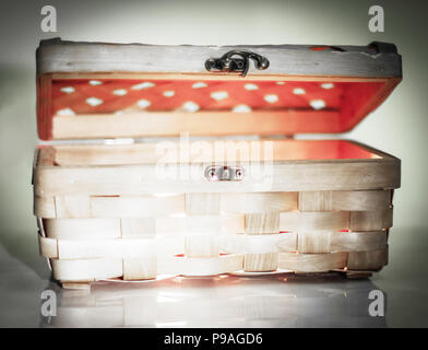 beautiful wicker casket .isolated on a light background. Stock Photo