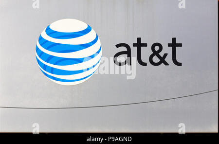 LOS ANGELES, CA/USA - December 6, 2015: AT&T retail store exterior and sign. Stock Photo