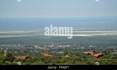 View of Traslasierra Valley (Valle de Traslasierra) from Villa de Merlo, San Luis, Argentina. Stock Photo