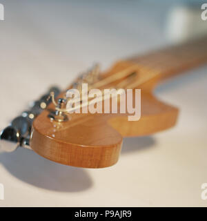 neck and tuners six-string guitar. retro style. Stock Photo