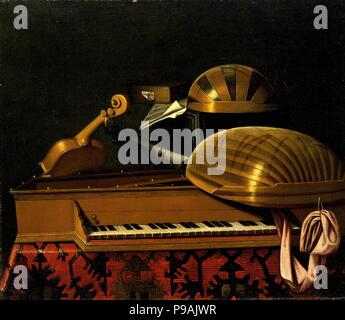 Still Life with Musical Instruments and Books. Museum: Israel Museum, Jerusalem. Stock Photo