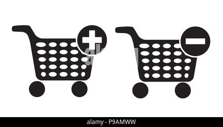 set of shopping chart vector icon Stock Vector