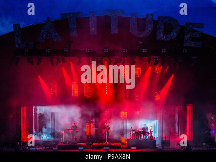 Alt-J performing live on the Obelisk Stage at Latitude Festival, Henham Park, Suffolk, England, 15th July, 2018 Stock Photo