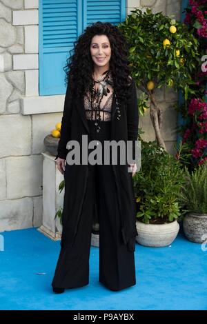 London, UK. 16th July, 2018. Cher attends Mamma Mia! Here We Go Again - World Premiere. London, UK. 16/07/2018 | usage worldwide Credit: dpa picture alliance/Alamy Live News Stock Photo