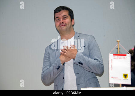 Dortmund, Deutschland. 16th July, 2019. Leinier DOMINGUEZ PEREZ, USA,  United States of America, Third matchday of the Sparkassen Chess-Meeting  2019 on 16.07.2019 in Dortmund