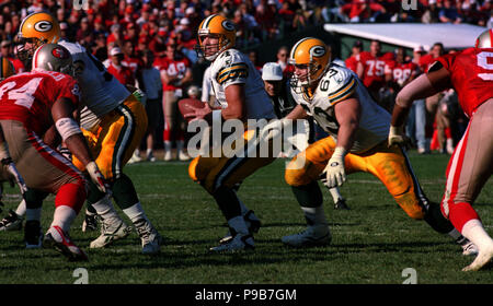 San Francisco, California, USA. 11th Jan, 1998. San Francisco 49ers vs. Green  Bay Packers at Candlestick Park Sunday, January 11, 1998. Packers beat 49ers  23-10. Green Bay Packers tackle Earl Dotson (72)