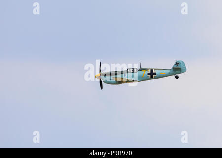Hispano Buchon, Messerschmitt Bf109 Luftwaffe fighter from the second world war. Used in the film “Battle of Britain” Stock Photo
