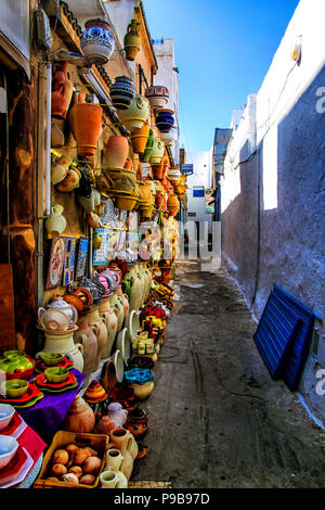 Artwork and souvenirs, photographed on a street in Tunis Stock Photo