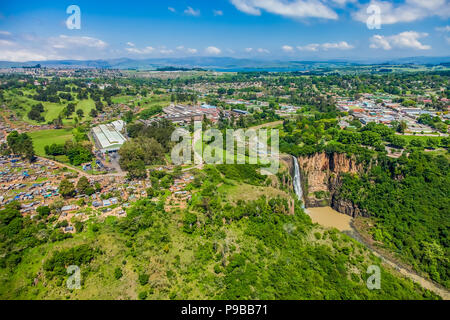 Howick, South Africa, October 19, 2012, Aerial View of Low income housing near Howick Falls KwaZulu-Natal South Africa Stock Photo