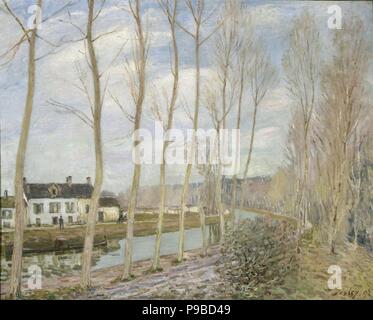 Canal du Loing. Museum: Musée d'Orsay, Paris. Stock Photo