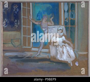Nijinsky and Karsavina in the ballet Le Spectre de la Rose. Museum: PRIVATE COLLECTION. Stock Photo