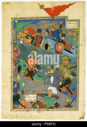 The Battle Between Kay Khusraw and the King of Makran. Museum: The David Collection. Stock Photo