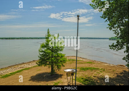 Confluence of Ohio and Mississippi Rivers Stock Photo