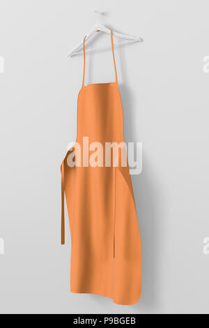 White Apron, Cooking Cloth Uniform Mockup. 3d Rendering Stock