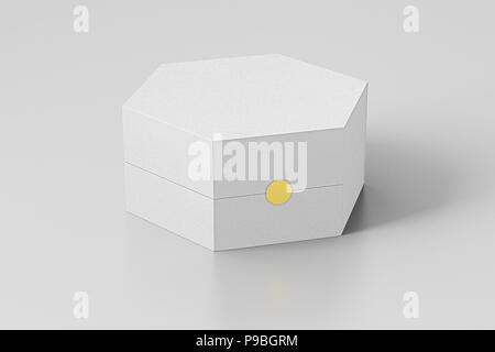 Download White hexagon box packaging with clipping path. Mock up packaging for Stock Photo: 142104735 - Alamy