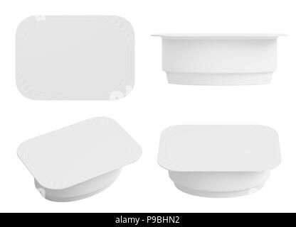 Download Set Of Blank Yogurt Packaging Mockup Dessert Plastic Container Isolated On White Background With Clipping Path 3d Render Stock Photo Alamy