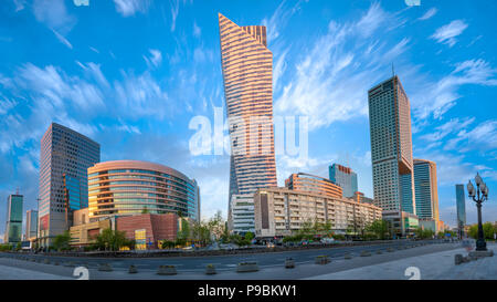 Warsaw, Poland, April 2018:Panoramic view of Warsaw downtown Stock Photo