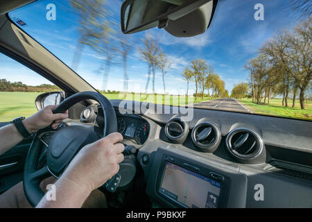 Scenery from driver's seat Stock Photo - Alamy