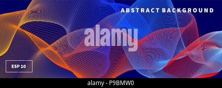 Flowing lines, geometric background Stock Vector