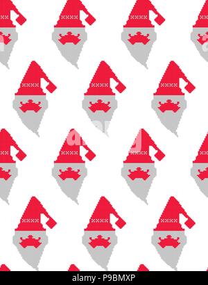 Vector pixel Santa Stock Vector