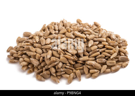 Sunflower seeds heap isolated on white background Stock Photo
