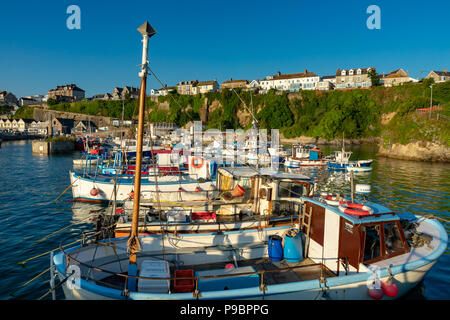 Newquay Cornwall England July 15, 2018 Early morning light at Newquay harbour Stock Photo