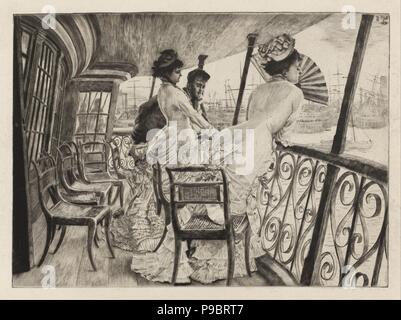 James Tissot, The Gallery of HMS Calcutta (Portsmouth), painting in oil ...