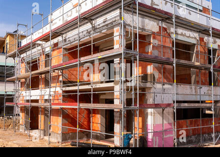 Detail of a structural shell in solid construction in a development area Stock Photo