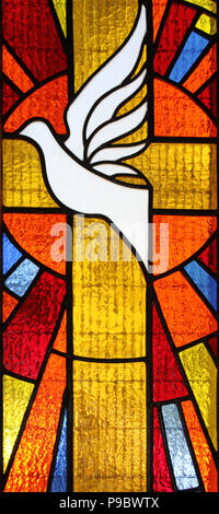 Dove Of Peace - Modern Stained Glass Window Stock Photo