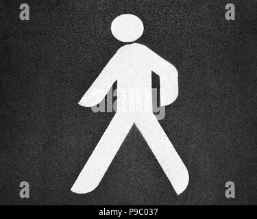 Pedestrian Crossing Sign, High Angle Stock Photo