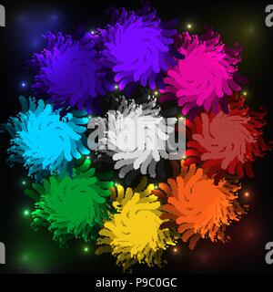 Abstract background color swirl dark circle festive Stock Vector