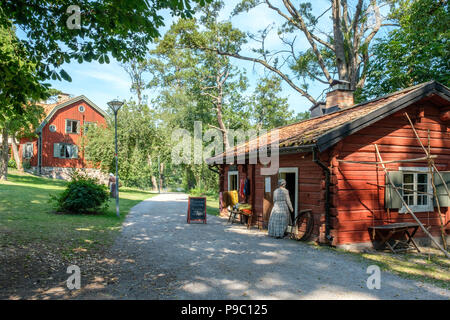 Historic Färgargården in Norrkoping. This is an open-air museum displaying a dyers life in the middle of the 19th century. Stock Photo