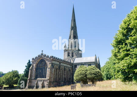 St Oswald's Church in the Derbyshire Dales market town of Ashbourne Stock Photo