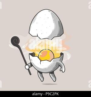 "EggSpecto Patronum" Digital Art Illustration (Vector based) Magic open egg Stock Vector