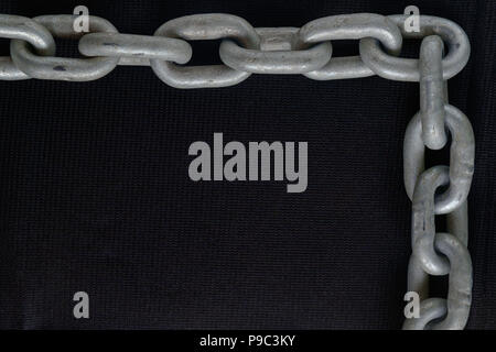 Frame of chain on nylon background. Stock Photo