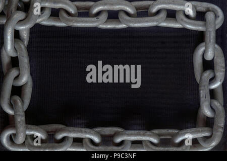 Frame of chain on nylon background. Stock Photo