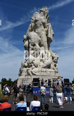 Monument de la Liberté Eplorée, F.W. MacMonnies sculptor, Musee de la Grande Guerre, Meaux, Seine-et-Marne, Ile-de-France, France, Europe Stock Photo