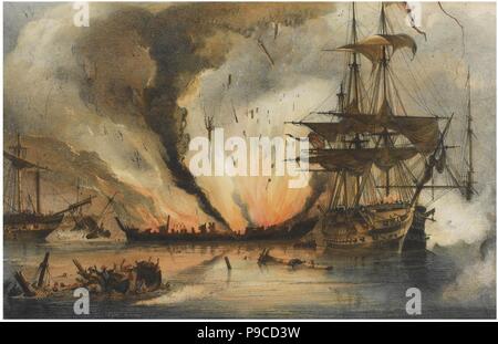 The Naval Battle of Navarino on 20 October 1827. Museum: PRIVATE COLLECTION. Stock Photo