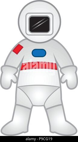 cartoon vector illustration of an American astronaut Stock Vector
