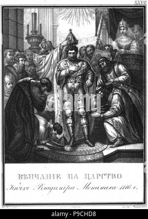 The Coronation of Vladimir Monomakh, 1116 (From 'Illustrated Karamzin'). Museum: Russian State Library, Moscow. Stock Photo