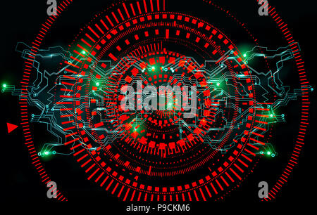 Abstract futuristic cyber technology background. Big data processing. Sci-fi circuit design. Futuristic network technology design Stock Photo