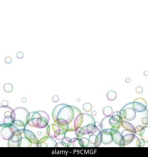 Soap bubbles on white background Stock Vector