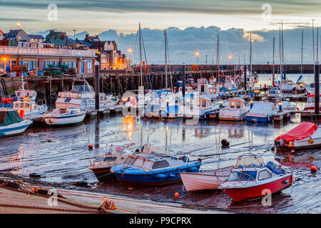 Winter morning, Bridlington Harbour, East Yorkshire, England, UK. Stock Photo