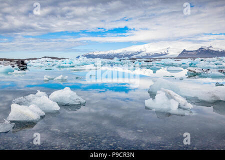 Jokulsarlon glacial river lagoon, South Iceland Stock Photo