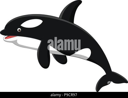 Cartoon orca isolated on white background Stock Vector