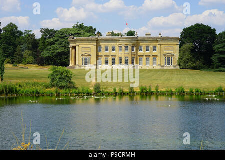 Spetchley Park from across the lake Stock Photo