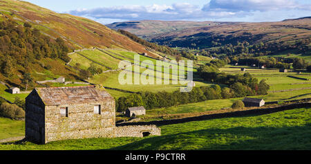The beautiful English countryside landscape of Swaledale in the Yorkshire Dales National Park, England UK